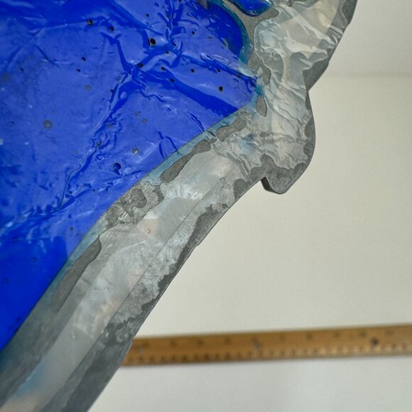 Vtg Whale Blue Suncatcher Acrylic Resin Metal Frame Beach Ocean w Hook Hole READ - Picture 13 of 13